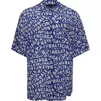 Рубашка Balenciaga Silk Minimal, синий