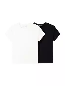 Рубашка Bershka, черный/белый