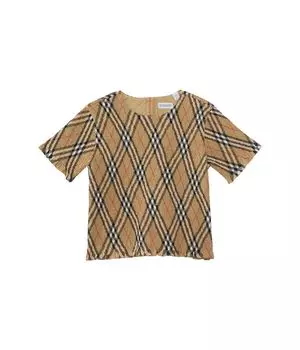 Рубашка Burberry Kids Madeline Check Shirt, цвет Sand IP Check