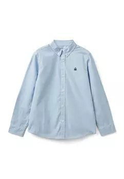 Рубашка BUTTON United Colors of Benetton, светло-голубой