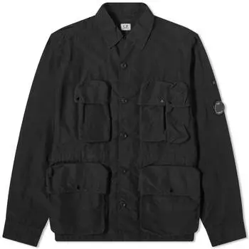 Рубашка C.P. Company Flatt Nylon Utility Overshirt, черный