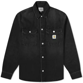 Рубашка Carhartt Wip Harvey Denim Shirt, цвет Black Dark Used Wash