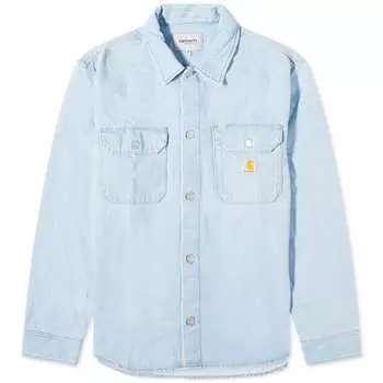 Рубашка Carhartt Wip Harvey Denim Shirt, цвет Blue Stone Bleached