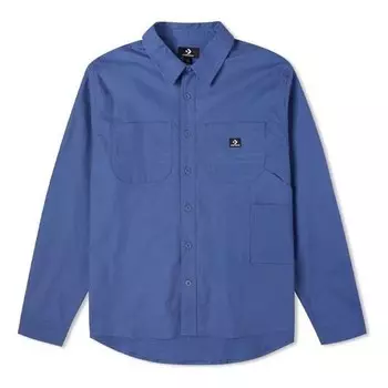 Рубашка carpenter pocket button down long sleeve shirt 'vintage blue' Converse, синий