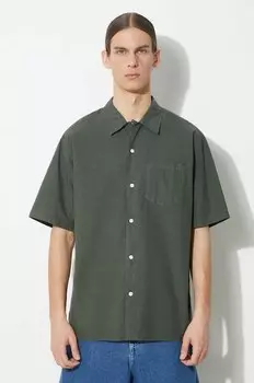 Рубашка Carsten Cotton Tencel Norse Projects, зеленый