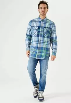 Рубашка CHECKERED Garcia, цвет stone blue