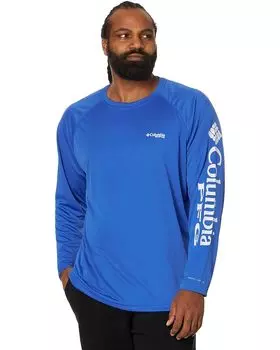 Рубашка Columbia Big & Tall Terminal Tackle L/S, цвет Vivid Blue/Cool Grey Logo