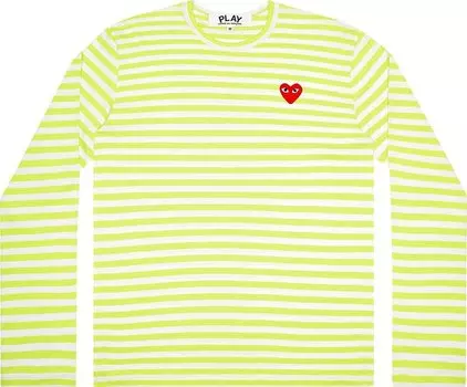 Рубашка Comme des Garons PLAY Pastelle Striped Long-Sleeve Shirt 'Green', зеленый