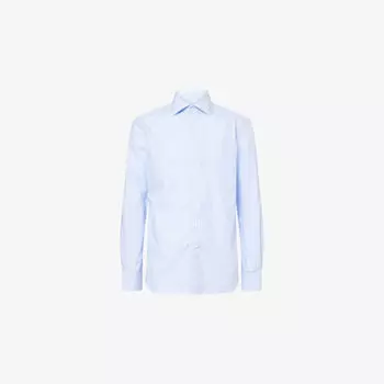 Рубашка Corneliani из хлопка с полосками, синий