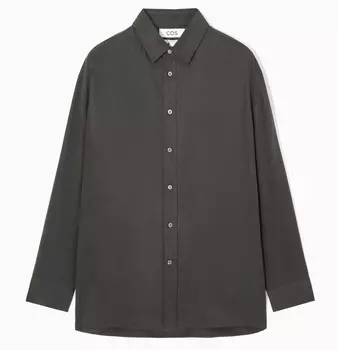 Рубашка Cos Lightweight Twill, темно-серый