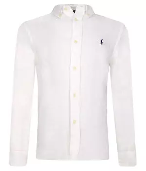 Рубашка детская Polo Ralph Lauren льняная с логотипом, белый
