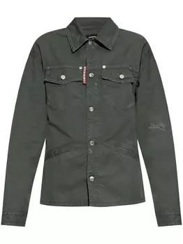 Рубашка DSQUARED2 с эффектом потертости, зеленый