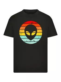 Рубашка F4NT4STIC Alien Retro Sonnenuntergang, черный