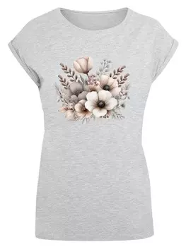 Рубашка F4NT4STIC Blumenstrau Boho, серый