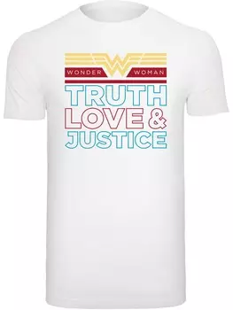 Рубашка F4NT4STIC DC Comics Wonder Woman 84 Truth Love And Justice, белый