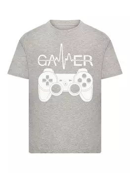 Рубашка F4NT4STIC Gamer Heartbeat, пятнистый серый