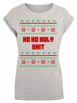 Рубашка F4NT4STIC Ho Ho Holy, серый