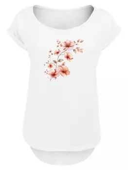 Рубашка F4NT4STIC Rosa Blumenzweig 3D, белый