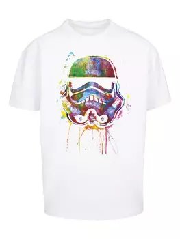 Рубашка F4NT4STIC Star Wars Stormtrooper Paint Splats Helm Bunt, белый