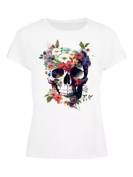 Рубашка F4NT4STIC Totenkopf Blumen, белый