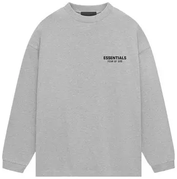 Рубашка Fear of God Essentials Jersey Long-Sleeve Shirt 'Light Heather Grey', серый