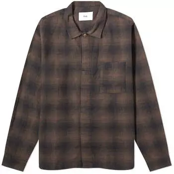 Рубашка Folk Checked Patch, коричневый