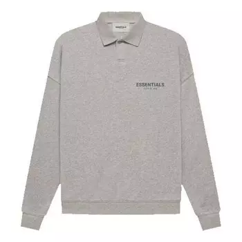 Рубашка fw21 long sleeve polo shirt 'heather oatmeal' Fear Of God Essentials, серый