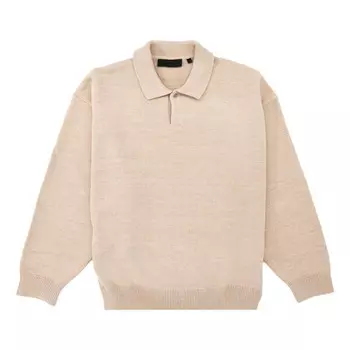 Рубашка fw23 knit polo shirt 'gold heather' Fear Of God Essentials, бежевый