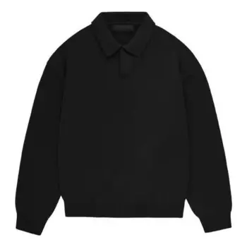 Рубашка fw23 knit polo shirt 'jet black' Fear Of God Essentials, черный