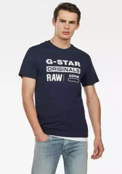 Рубашка G-Star RAW с круглым вырезом "Swando", цвет морской волны