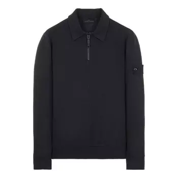 Рубашка ghost half zip collared sweat 'black' Stone Island, черный