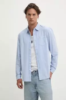 Рубашка Guess Jeans из хлопка, синий