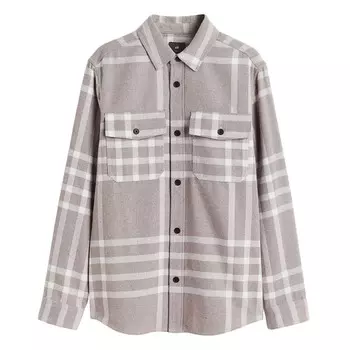 Рубашка H&amp;M Checked Twill, бежевый