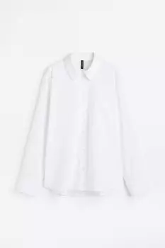 Рубашка H&M Cotton Poplin, белый