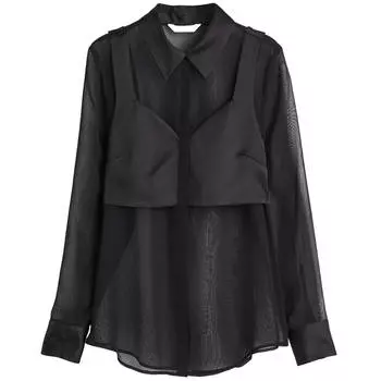 Рубашка H&amp;M Double-layered Sheer, черный