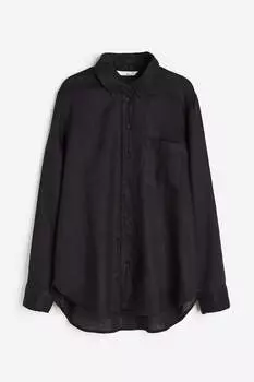 Рубашка H&amp;M Linen, черный