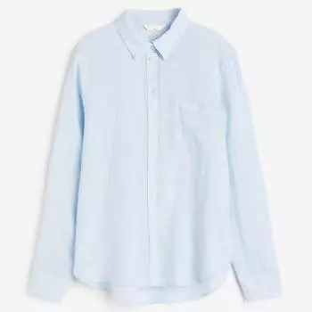 Рубашка H&amp;M Linen, голубой