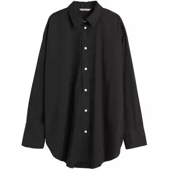 Рубашка H&amp;M Oversized Cotton, черный