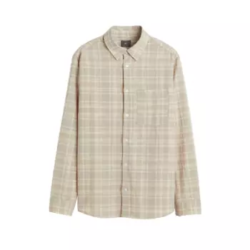Рубашка H&amp;M Regular Fit Linen-blend, бежевый