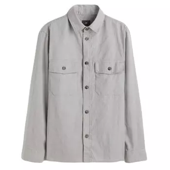 Рубашка H&amp;M Regular Fit Linen-blend, светло-серый