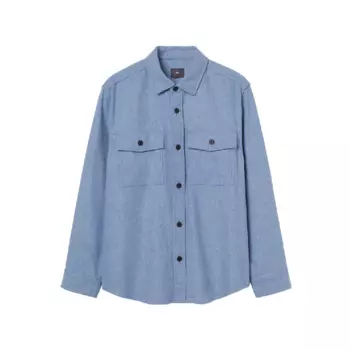 Рубашка H&amp;M Twill Overshirt, голубой