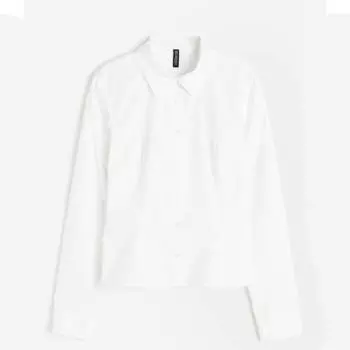 Рубашка H&M Fitted Poplin, белый