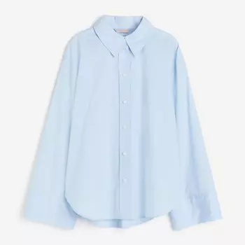 Рубашка H&M Oversized Cotton, голубой
