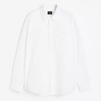 Рубашка H&M Oversized Fit Poplin, белый
