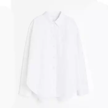Рубашка H&M Oversized Poplin, белый