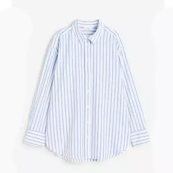 Рубашка H&M Oxford, белый/голубой