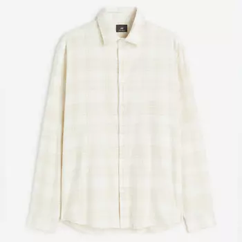 Рубашка H&M Regular Fit Plaid, светло-бежевый