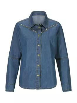 Рубашка heine Blouse, синий деним