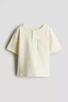 Рубашка хенли со структурой H&M, желтый