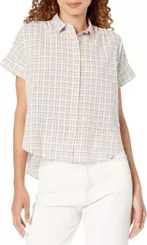Рубашка Hilltop в июле в мелкую клетку Madewell, цвет Terrace Blue